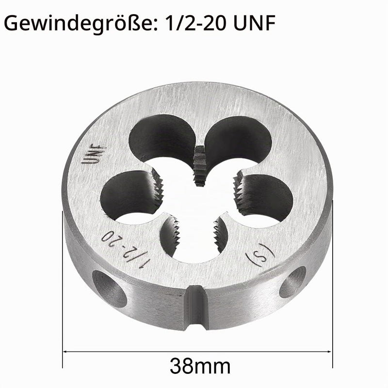 sourcing map 1/2-20 UNF Round Die Machine Thread Die 1.5 Inch AD Tool Steel | Thread cutting clamp, alloy tool steel thread repair tool