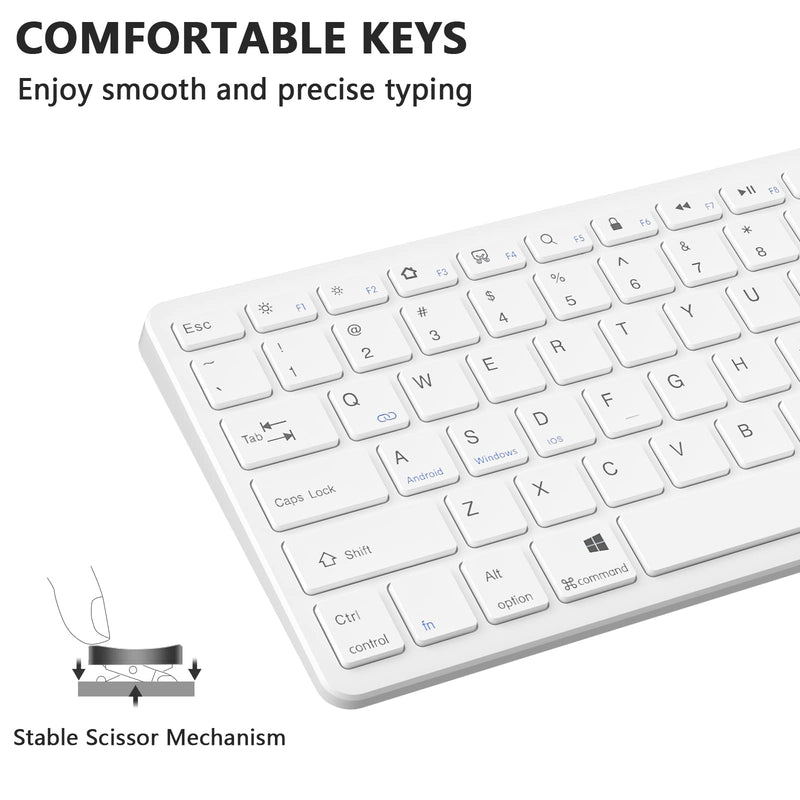 [Australia - AusPower] - TaIYanG Bluetooth Keyboard for iPad Wireless Keyboard Compatible iPad 10th/iPad 10.2(9th/8th/7th Generation),iPad Air 5th/4th, iPad Pro 11/12.9, iPad 9.7, iPad Mini and All Bluetooth Devices (White) White 