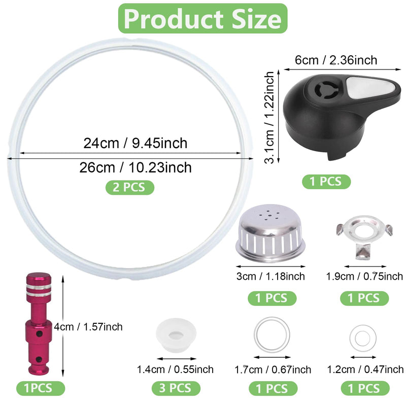 [Australia - AusPower] - 11 PCS Instant Pot Replacement Parts for Lux 8 QT, Instant Pot Accessories Include Sealing Ring, Steam Release Valve, Anti-Block Shield, Valve Sealing Ring, Float Valve and Gasket 8QT 