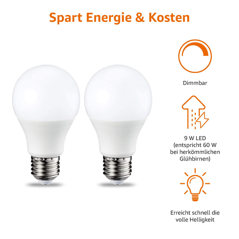 Amazon Basics E27 LED Bulb Pear 9 Watts