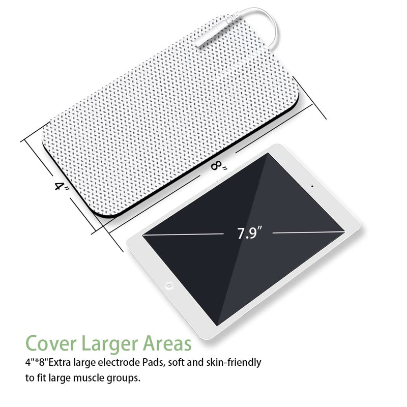 [Australia - AusPower] - TENS Unit Replacement Pads for Waist and Lower Back Pain Relief 4X8" Large TENS Unit Pads Self-Adhesive Electrode Pads Compatible with TENS 7000, AUVON TENS- 4 Pcs 4x8",4Pcs 