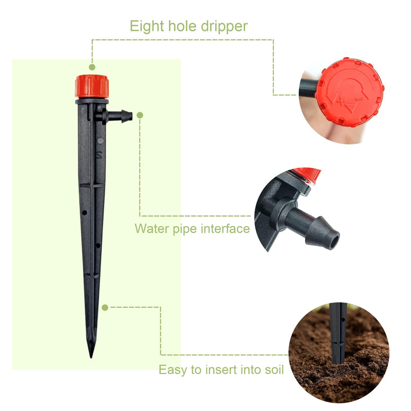 [Australia - AusPower] - 50pcs Drip Irrigation Emitters,Drip Irrigation Parts for 1/4" Drip Irrigation Tubing - Adjustable 360 Degree Water Flow Drippers, Garden Drip Irrigation Drippers for (4-7mm) Watering System 