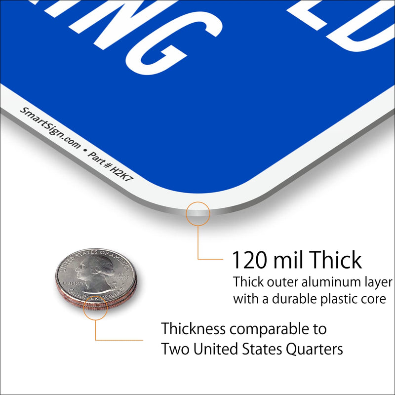 SmartSign Basics 18 x 12 inch Handicapped Parking Metal Sign 120 mil Aluminum Composite (ACM), Engineer Grade Reflective Material, White and Blue, Made in USA 12" x 18" 12" x 18" EG ACM