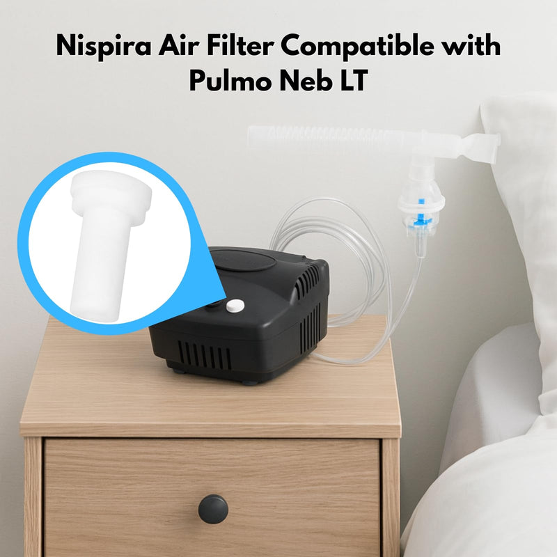 Nispira CPAP Disposable Filter for PulmoNeb LT 3655LT, 12 Units