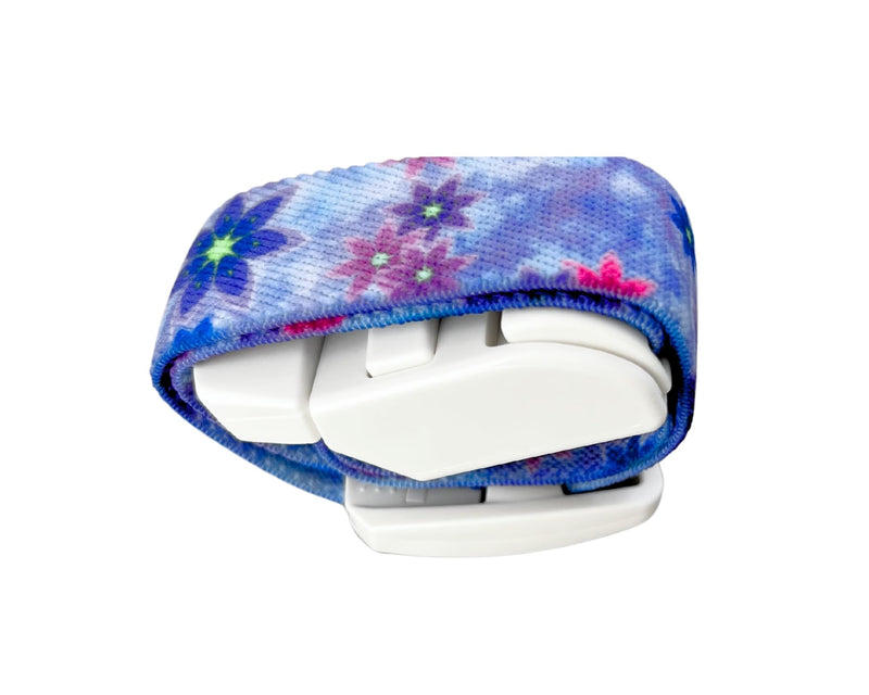 Purple Blue Floral Lavender Pattern Medical Tourniquet with ABS Plastic Buckle Latex Free Elastic Band Ideal for Doctors, Nurses, Students and Paramedics
