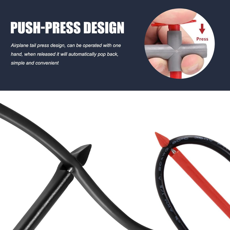 [Australia - AusPower] - 2 PCS Puncture Probe Wire Piercing Test Clip, P5010 Car Electrical Multimeter Testing Tool for 4mm Banana Plug, Automotive Test Cable Kit Wire-Piercing Tester for Repairing Cars 