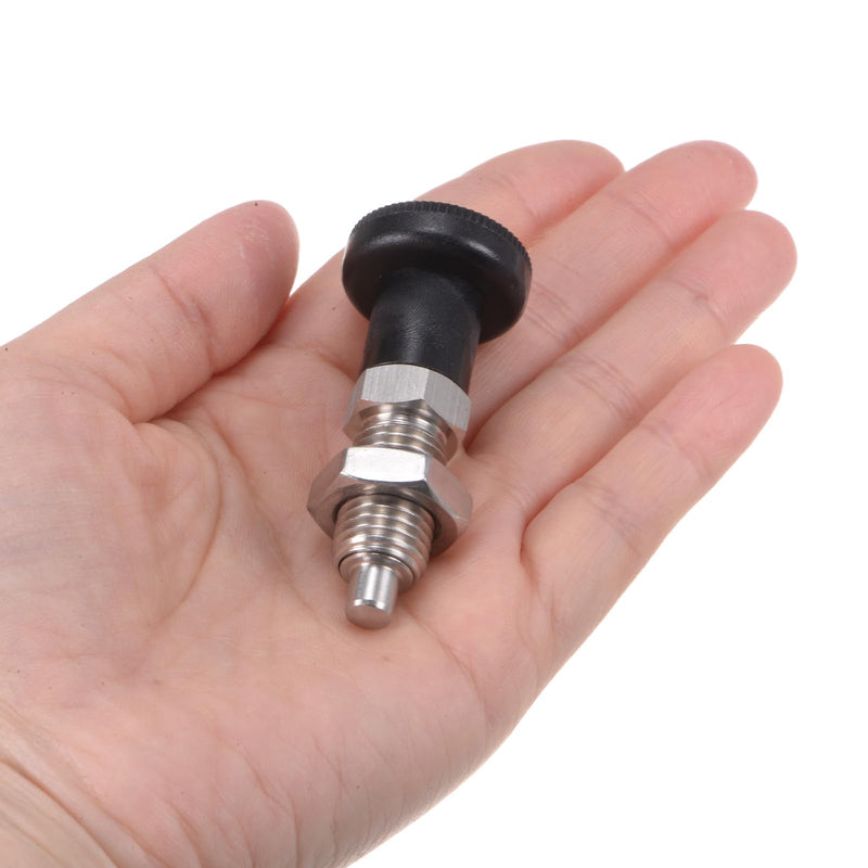 [Australia - AusPower] - HARFINGTON 2pcs Push Fit Ball Nose Spring Plunger M12x1.5Thread .6mm Pin Dia Stainless Steel Return Knob Plunger Non-Locking Retractable Index Plunger for Industrial Equipment 
