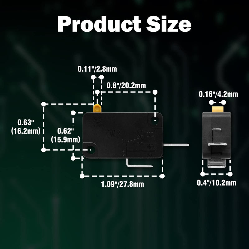 [Australia - AusPower] - 1 Pcs KW3 Snap Action Switch 125V/250V,Micro Limit Switch for Air Fryer Microwave Vacuum Cleaner Coffee Machine(Normally Open) 1 