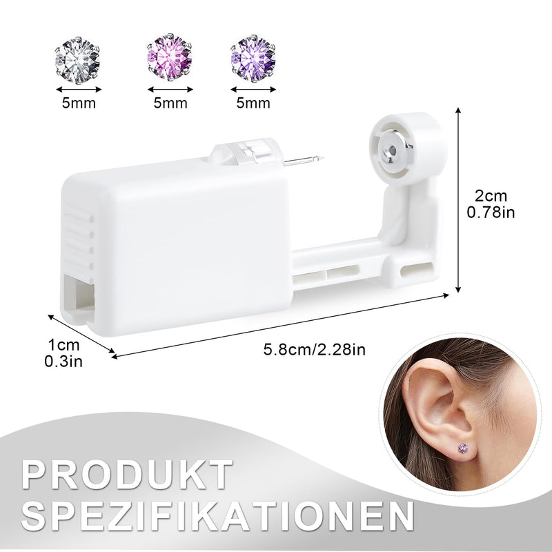 Voarge Pack of 6 Ear Piercing Gun, Disposable Sterile Safety Ear Nose Piercing Gun Kit Painless Self Piercing Tool with Stud Asepsis Piercing Kit Piercing Accessories Pink, Purple