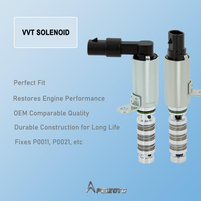 Intake & Exhaust Engine Variable Vlave Timing (VVT) Solenoid Compatible with Kia Soul Optima Forte Koup Seltos Forte5, Hyundai Elantra Elantra Coupe Elantra GT Kona Tucson Veloster Sonata 1.8L 2.0L 918-033 & 918-034