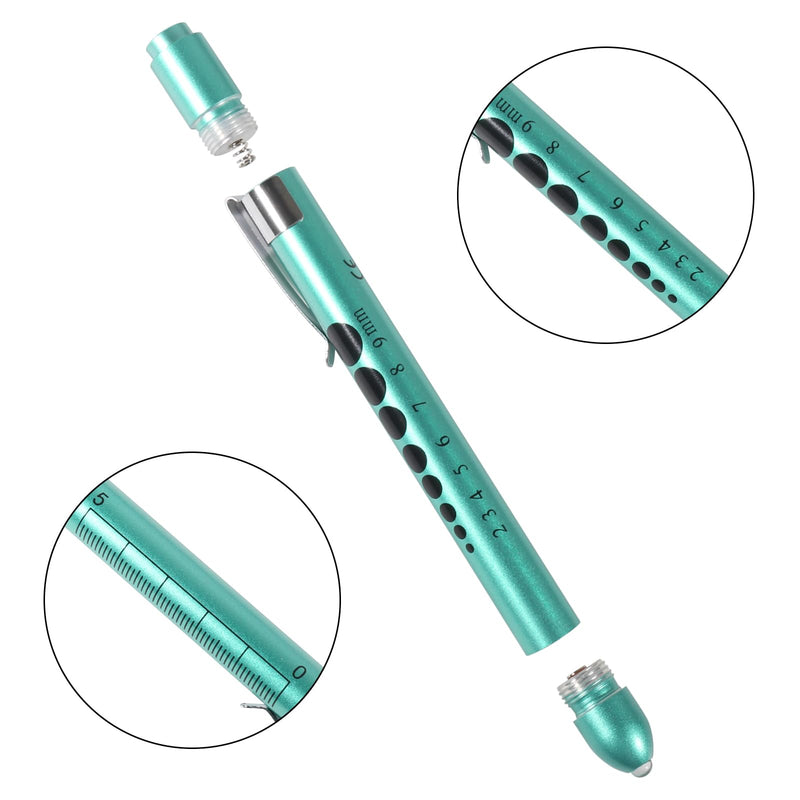 [Australia - AusPower] - 2PCS Pen Light Reusable Penlight with Pupil Gauge for Nurses Doctors Nursing Students Daily Use with Pocket Clip(2 Colors) 