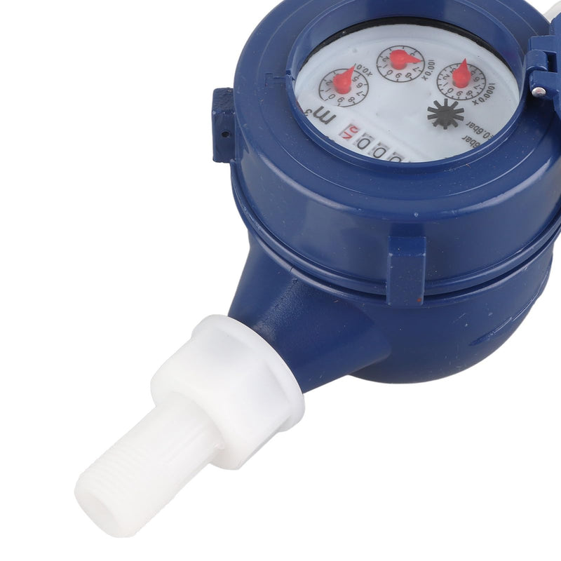[Australia - AusPower] - Plastic Water Meter, DN15 Wet Cold Water Flow Measurement Tool, Garden Irrigation Monitoring Device with Clear Reading Interface, Single Pipe Wide Range Meter 