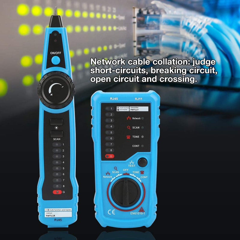 [Australia - AusPower] - Handheld RJ11 RJ45 Telephone Multifunction Wire Tracker Toner Ethernet LAN Network Cable Detector for Network Cable Collation Telephone Line Tester Continuity Checking(No Batteries Included) 