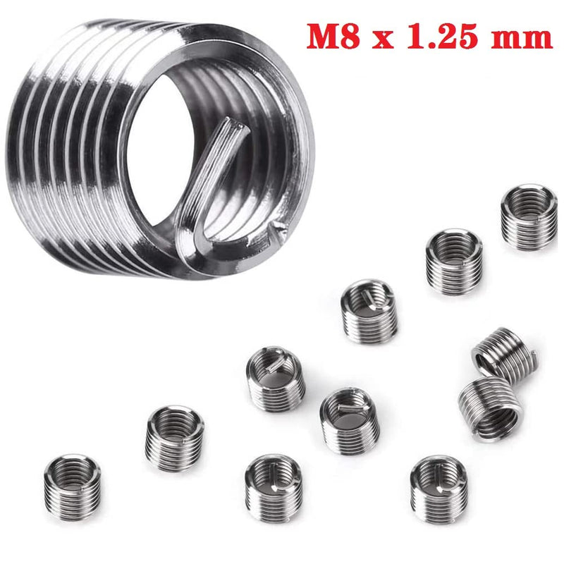 [Australia - AusPower] - fixinus 30 Piece M8 x 1.25mm Thread Repair Insert Kit, Stainless Steel Thread Repair Kit Helicoil Coil Compatible Hand Tool Set for Auto Repair 