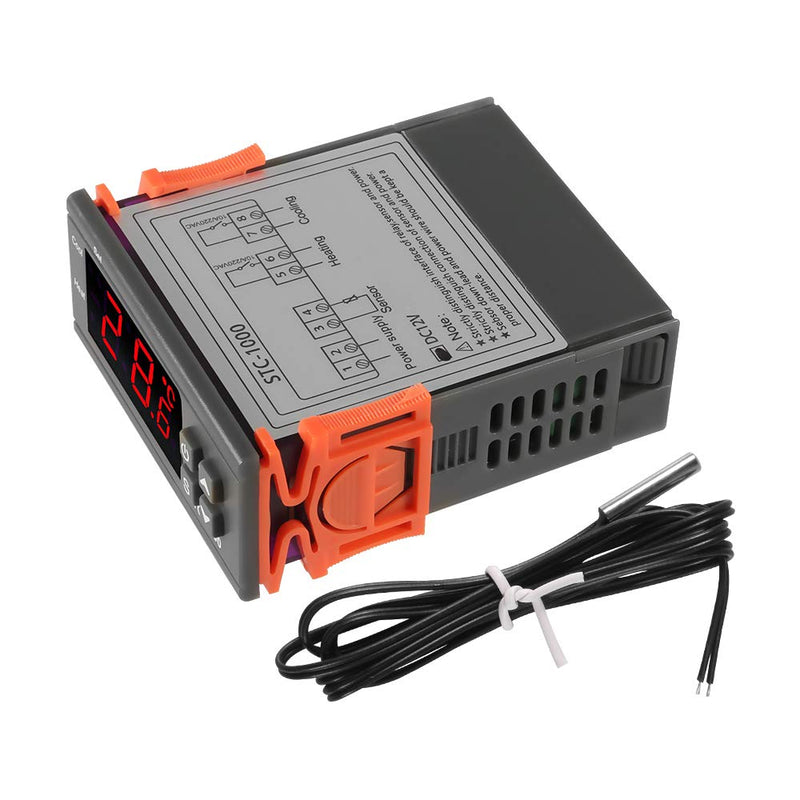 [Australia - AusPower] - STC-1000 10A DC 12V Digital LED Temperature Controller Cooling Heating Centigrade Thermostat 2 Relays LED Output with NTC Sensor Probe(12V) 