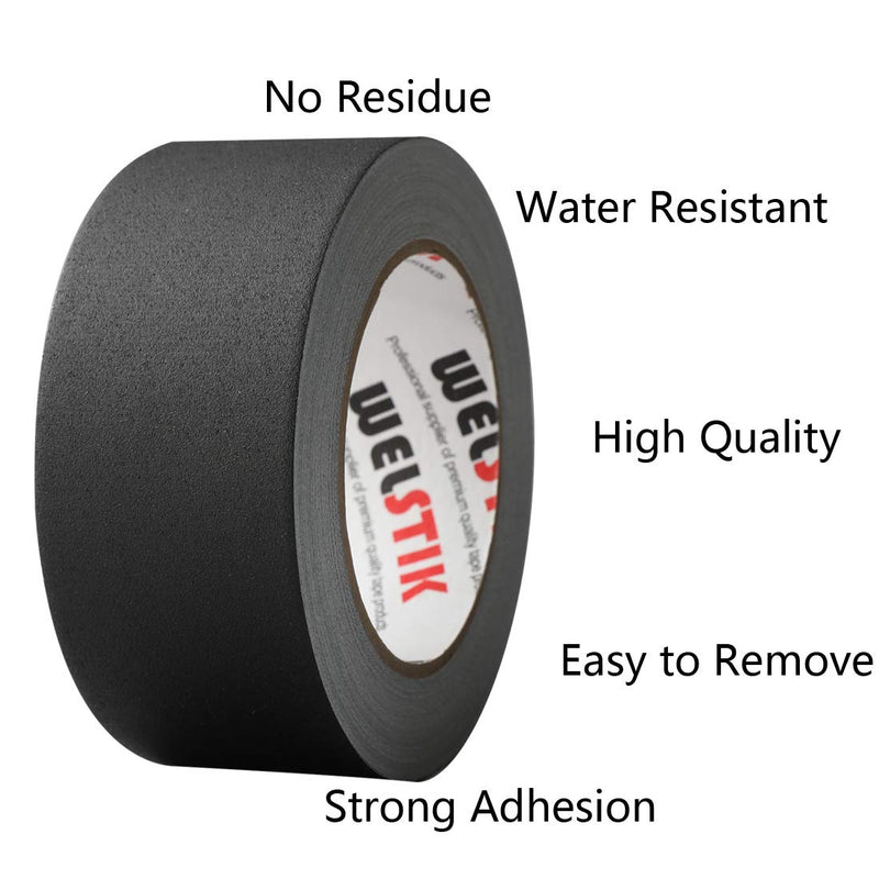 WELSTIK 2 Pack Black Gaffers Tape,2" X 33 Yards-10% Longer-Heavy Duty Gaffers Tape,Waterproof Matte Finish Gaff Tape,Residue Free,Non Reflective,Easy to Tear 2"X 33 Yards