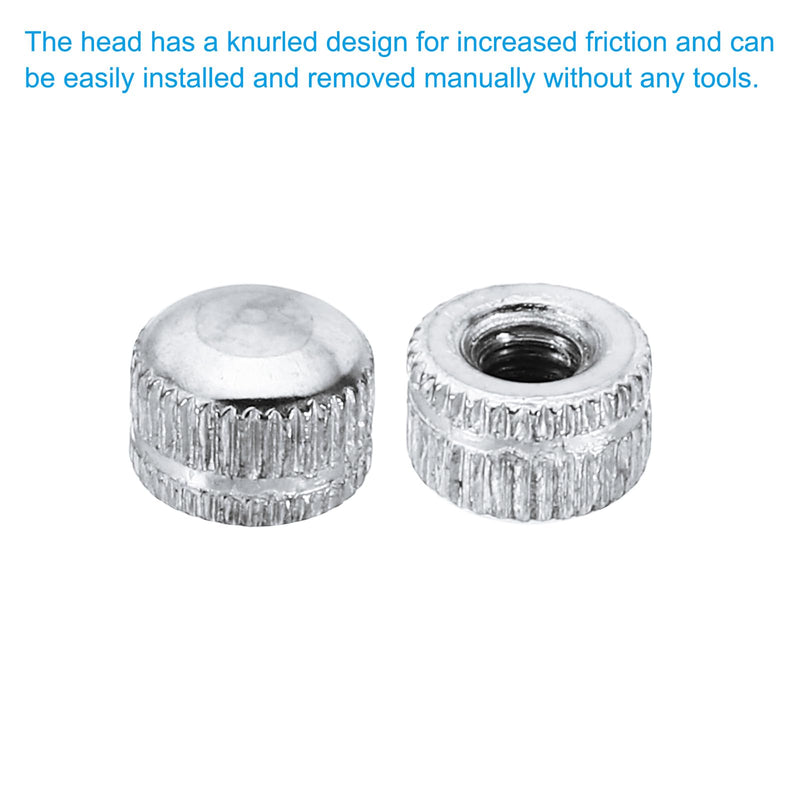 [Australia - AusPower] - PATIKIL M4x7x9 Cap Nut, 30 Pcs Acorn Nut Screw Knob Cap Insert Bolt Cover Female Thread Knurled Decorative Hardware Fittings Light Fixtures, Silver Tone 