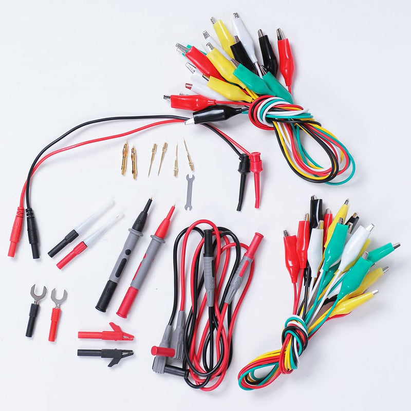 [Australia - AusPower] - TKDMR 45 Pcs Multimeter Leads Kit, Professional and Upgraded Test Leads Set with Replaceable Gold-Plated Multimeter Probes, Alligator Clips, Test Hooks,5 Colors Jumper Wires and Back Probe Pins. TKDTL4506 