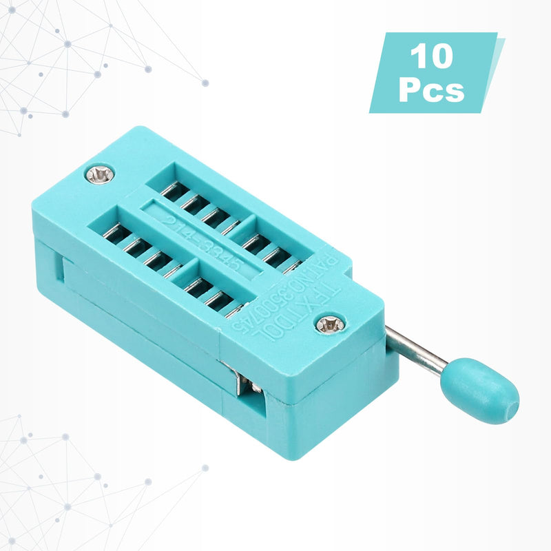 [Australia - AusPower] - MECCANIXITY 10Pcs Universal IC Test ZIF Socket 14 Pin 2.54mm Pitch DIP Integrate Socket for Microcontroller, Chip, Breadboard 14Pin 