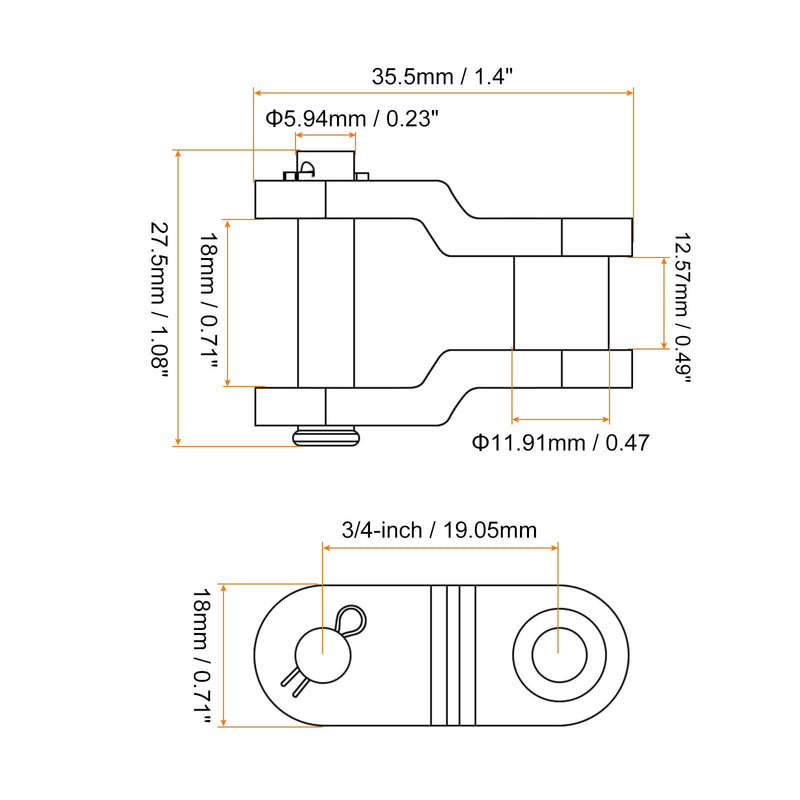[Australia - AusPower] - uxcell 10Pcs #60 Chain Offset Half Link Roller, 3/4" Pitch Carbon Steel, Standard Chain End Connector Split Links for 12A Chain 