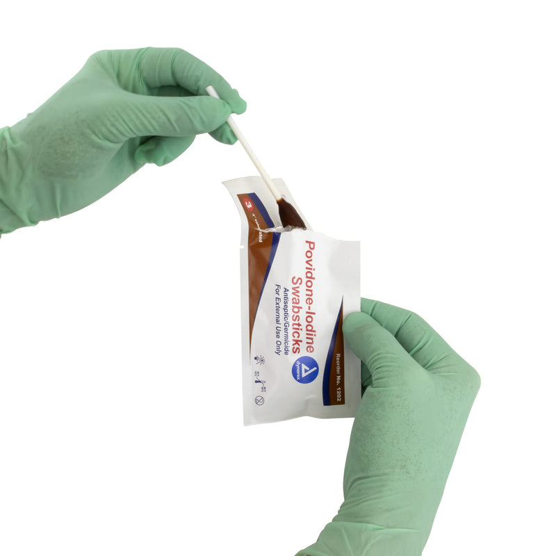 [Australia - AusPower] - Dynarex Povidone Iodine Swabsticks, Convenient Antiseptic to Ensure Skin Preparation, Brown, 1 Box of 25 Foil Packets, 3 Swabsticks Per Foil Packet 