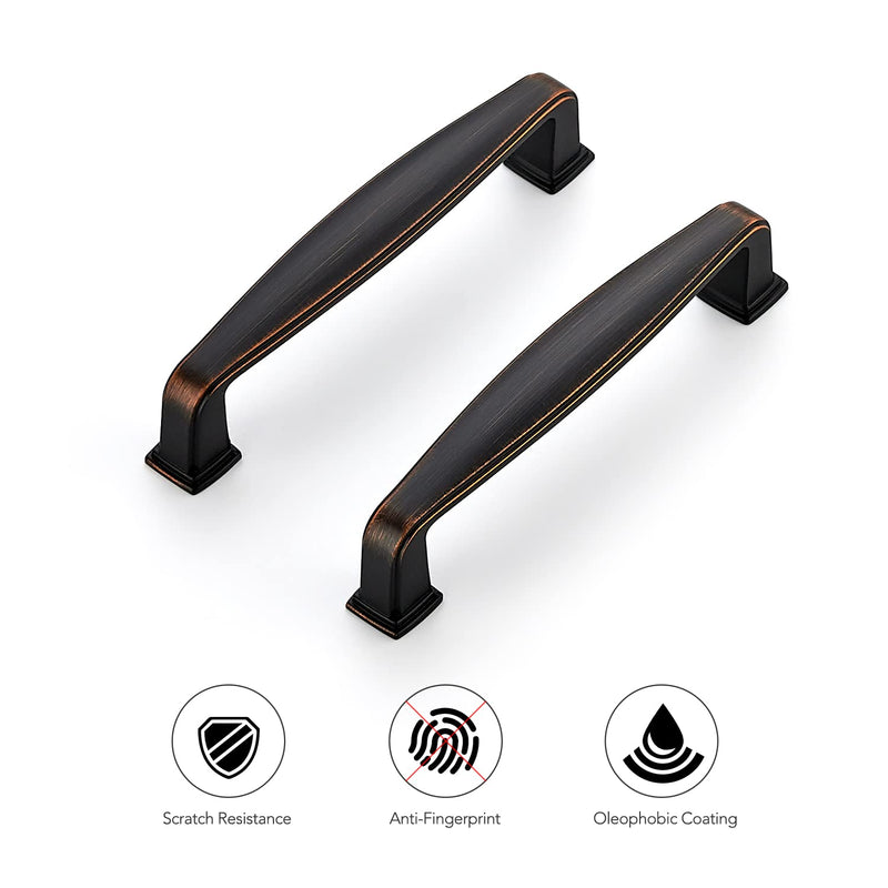 Ravinte 5 Pack Bronze Oil Rubbed Bronze Cabinet Pulls - Solid 3-3/4 Inch Cabinet Handles - Drawer Handles for Cupboards and Cabinets