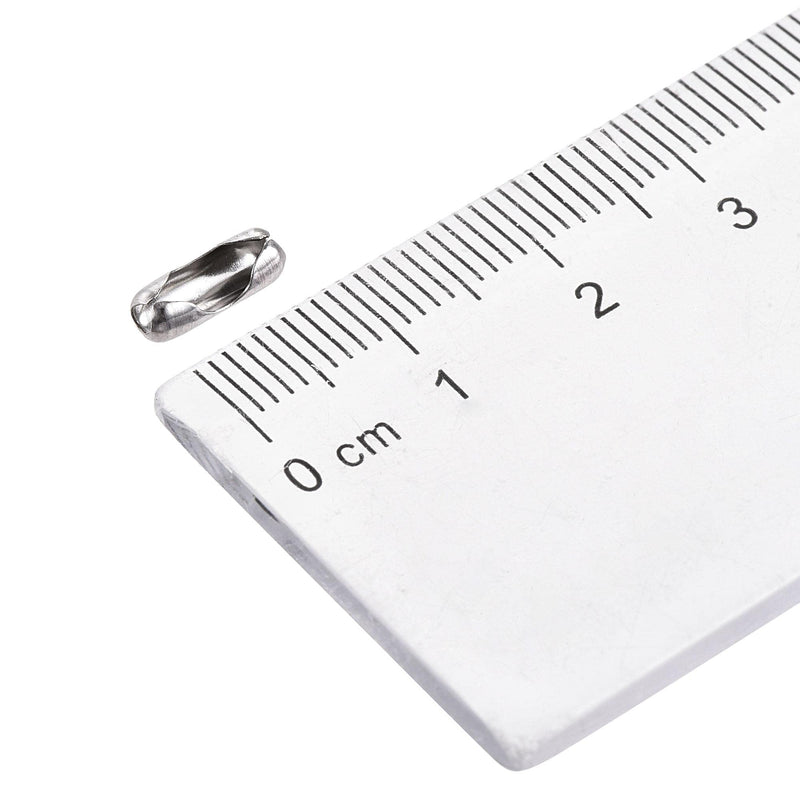 [Australia - AusPower] - uxcell Ball Chain Connector, 2.4mm Ball Chains Clasp Crimp Clips Link Stainless Steel Connection, Pack of 100 