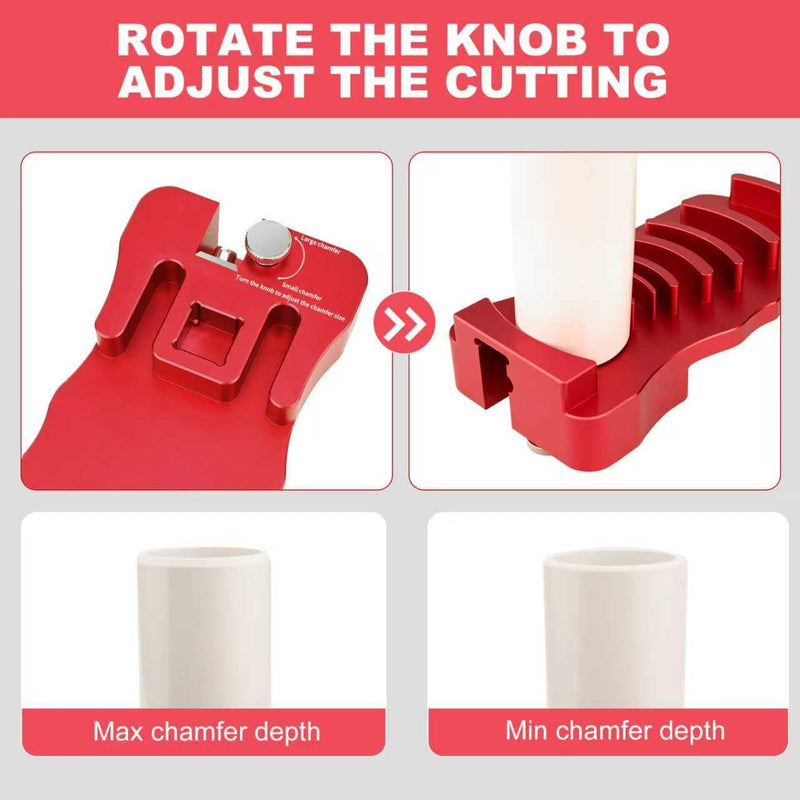 9 in 1 PVC Pipe Deburring Tool for Plastic Pipe | 9-Size PVC Reamer (1/2", 3/4", 1", 1-1/4", 1-1/2", 2", 2-1/2", 3", and 4") with Sharp Blade for Smooth Chamfering & Uniform Coverage.