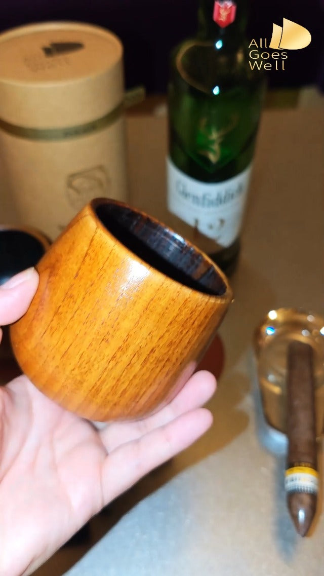 Charred Wooden Bourbon Glasses Set of 2 Whiskey Old Fashioned - Oak Tumblers with Stones & Coasters - Gifts for Men, Dad, Groomsmen, Brother & Whiskey Lovers 2 Pack Charred