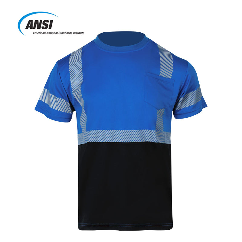 VENDACE Hi Vis Reflective Safety Shirts for Men ANSI Class 1 High Visibility Construction Work T Shirt(Royal Blue,XL) X-Large Royal Blue