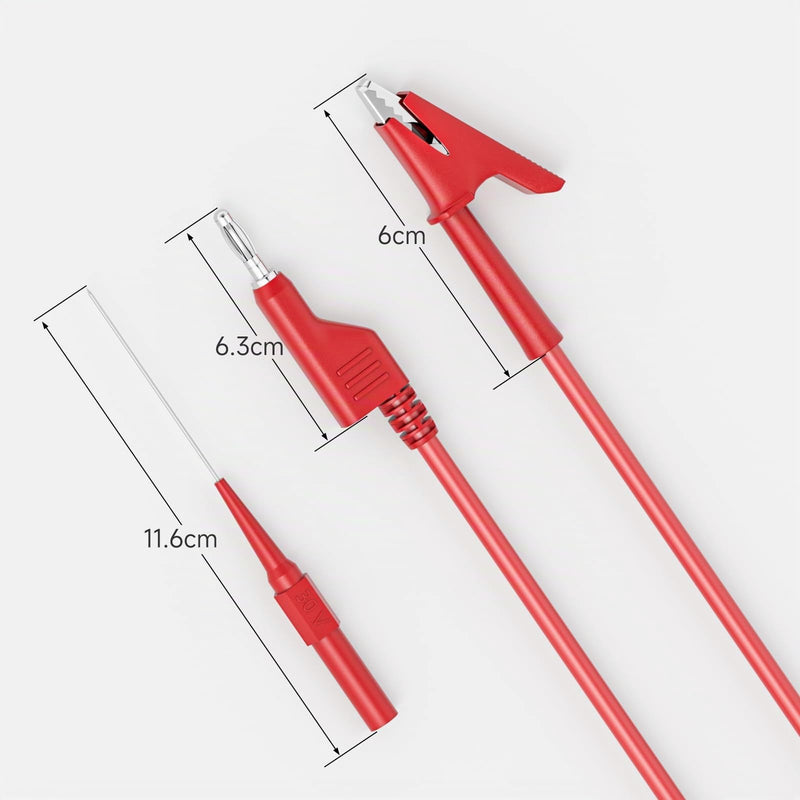 Test Leads Kit 4 mm Banana Plug 6 Pieces Red & Black | Crocodile Clips Electrical Cable, Banana Plug to Banana Plug, Test Wires with Wire Samples for Electrical Testing 6 pieces