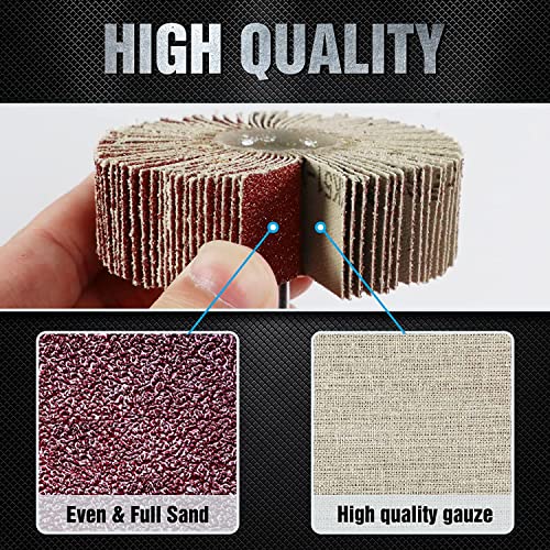 Flap Sander Set 80 Grit Flap Grinder Sanding Attachment for Cordless Screwdriver, Drill, Straight Sander (30 Pieces Cylindrical Sander)