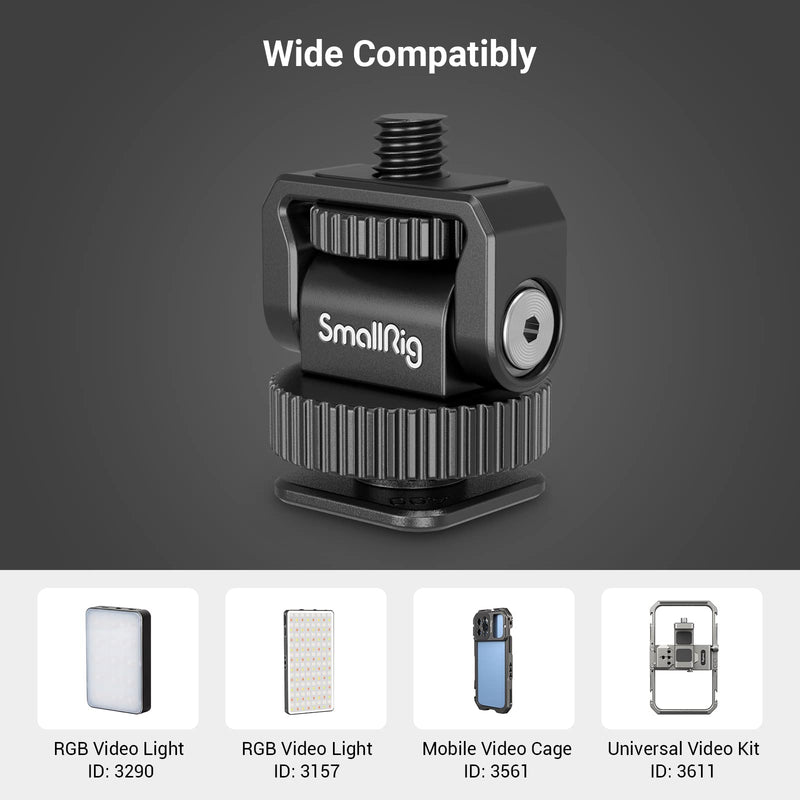[Australia - AusPower] - SmallRig 1/4" Mini Ball Head Cold Shoe Mount Adapter with 1/4"-20 Thread for Camera Phone Cage LED Video Light-3577 