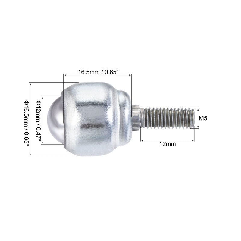 [Australia - AusPower] - uxcell Ball Transfer Bearing Unit 12mm 17Lbs Carbon Steel Bolt-fixing Type for Transmission Pack of 4 