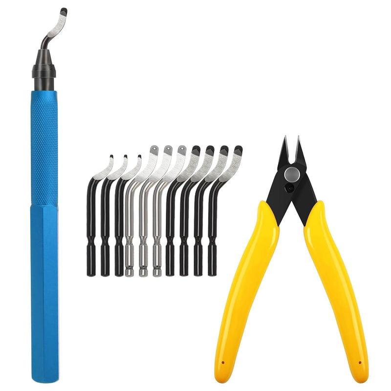 [Australia - AusPower] - VASTOOLS Deburring Tool with 10 Different Blades with Side Cutters for DIY, Model Making, 3D Printer, Art, Plastic 