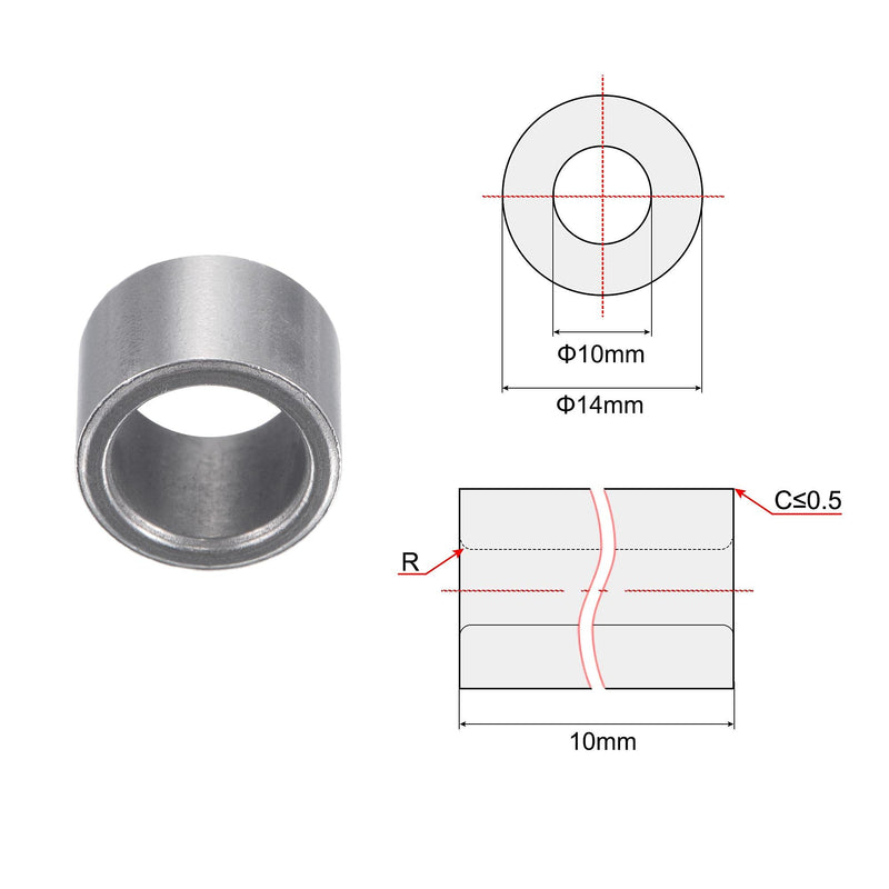 [Australia - AusPower] - uxcell Sleeve Bearings 10mm Bore 14mm OD 10mm Length Sintered Iron Self-Lubricating Bushings 6pcs 10x14x10mm 