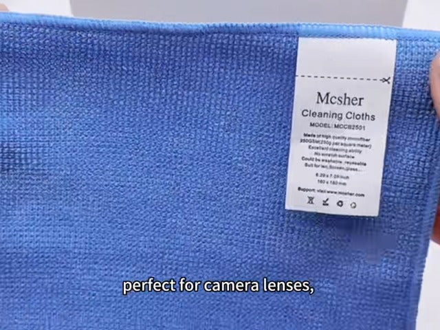 Mcsher Microfiber Cleaning Cloths - 6 Pcak, Blue, 6"x 7" Inch