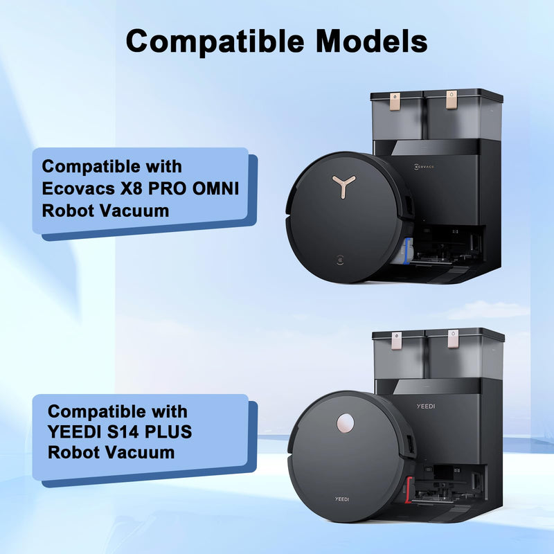 [Australia - AusPower] - 21 Pcs Spare Accessories Compatible with ECOVACS DEEBOT X8 PRO Omni/ S14 Plus Robot Vacuum and Mop Replacement Parts Includes 6 Dust Bags, 4 HEPA Filters, 6 Side Brushes, 3 Roller Mops X8 PRO OMNI/ S14 PLUS 21 PCS 