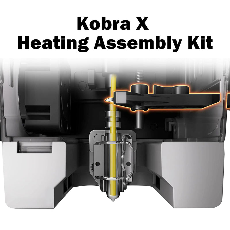 [Australia - AusPower] - Kobra X Hotend Heating Assembly Kit 3D Printer Assembled Extruder Kits- for Anycubic Kobra X All Metal Hot End/Printhead Replacement with Base Clip Heater Cartridge Thermister Easy to Install 1 