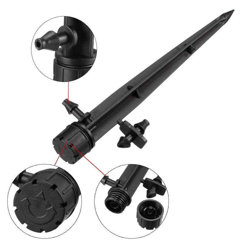 [Australia - AusPower] - uxcell Adjustable Spray Drippers, 360 Degree Micro Emitter Irrigation Watering System, 15 Pcs (Black) 