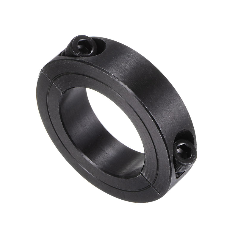 [Australia - AusPower] - Shaft Collar for 1-3/8" Rod 2-1/4" OD 9/16" Width Black Oxide Plating Double Split Axle Clamp-On Collar with Set Screw 1-3/8" Bore 