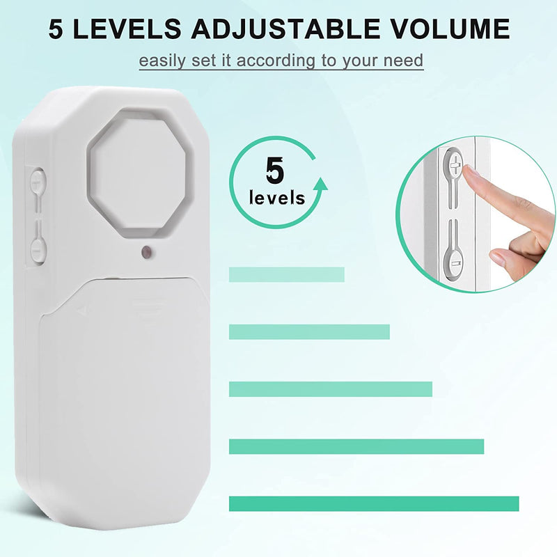 Door Window Alarm When Opened for Home Security with Remote, Wireless Door Sensor Alarm for Kids Safety with Adjustable Volume (4 Door Sensor 2Remote)