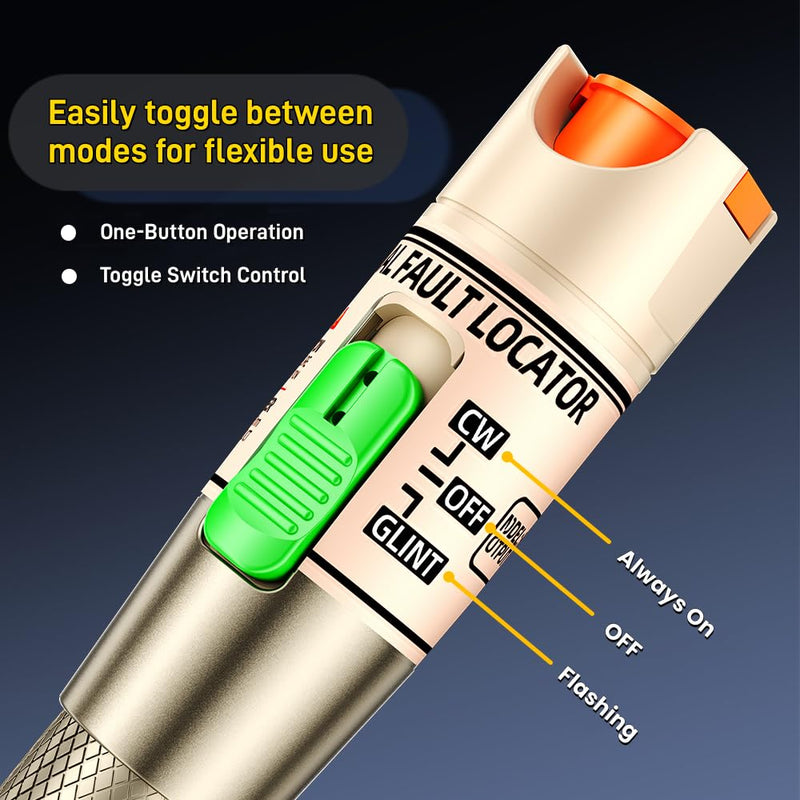 [Australia - AusPower] - Visual Fault Locator, 30-50KM Fiber Optic Cable Tester Meter VFL Red Light Pen Light Source Testers 