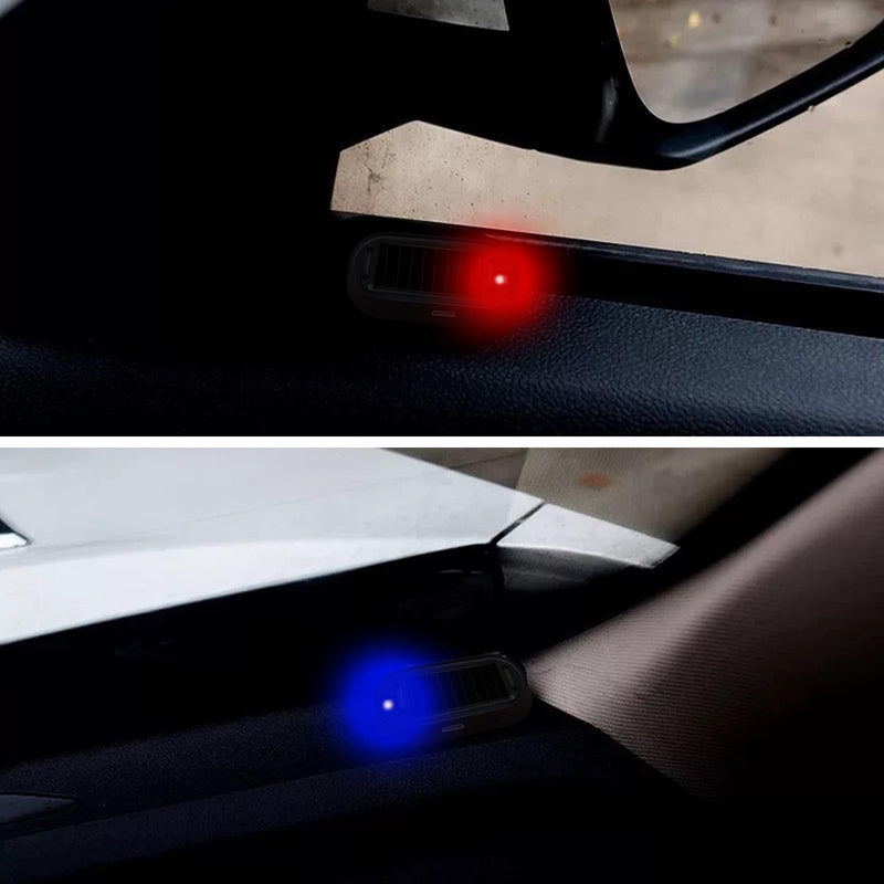[Australia - AusPower] - Car Solar Power Simulated Dummy Alarm，Anti-Theft LED Flashing Security Light Fake lamp with USB Charger Port，Car Accessories for Most Cars,2PCS (red) red 