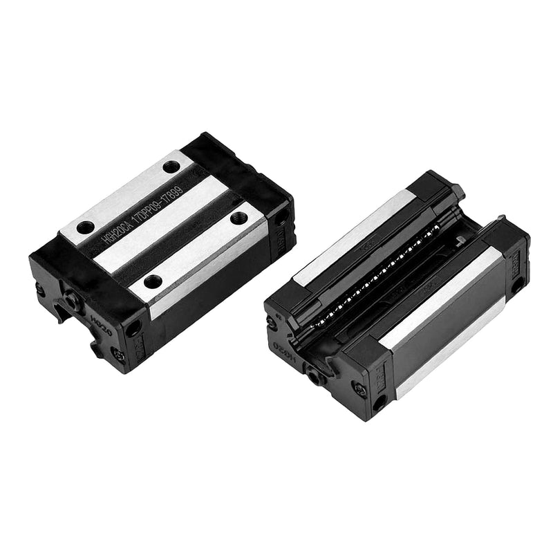 [Australia - AusPower] - [2 Pack] HGR20/HGH20 200mm/ 7-7/8'' Linear Sliding Rail Guide with 4 HGH20CA Linear Bearing Sliding Carriage Block for 3D Printer, CNC Machine and Routers (200mm, HGR20/HGH20) 