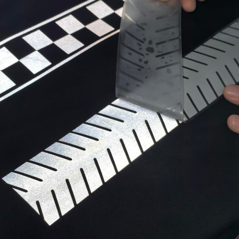 High Visibility Silver Reflective Heat Transfer Vinyl Warning Tape Iron On for Clothing MN-06 2in x 10y