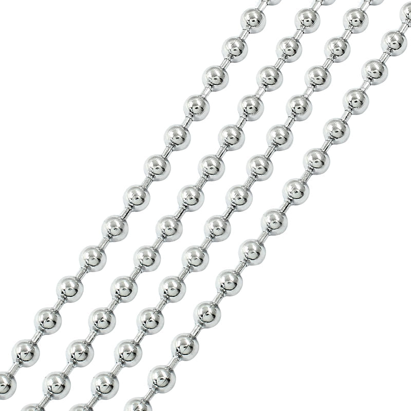 [Australia - AusPower] - 197" Stainless Steel Ball Chain, 4.5mm Beaded Pull Chain Extension Dog Tag Chain with 10 Connectors for Window Blind Vertical Replacement, Silver 197 inch 