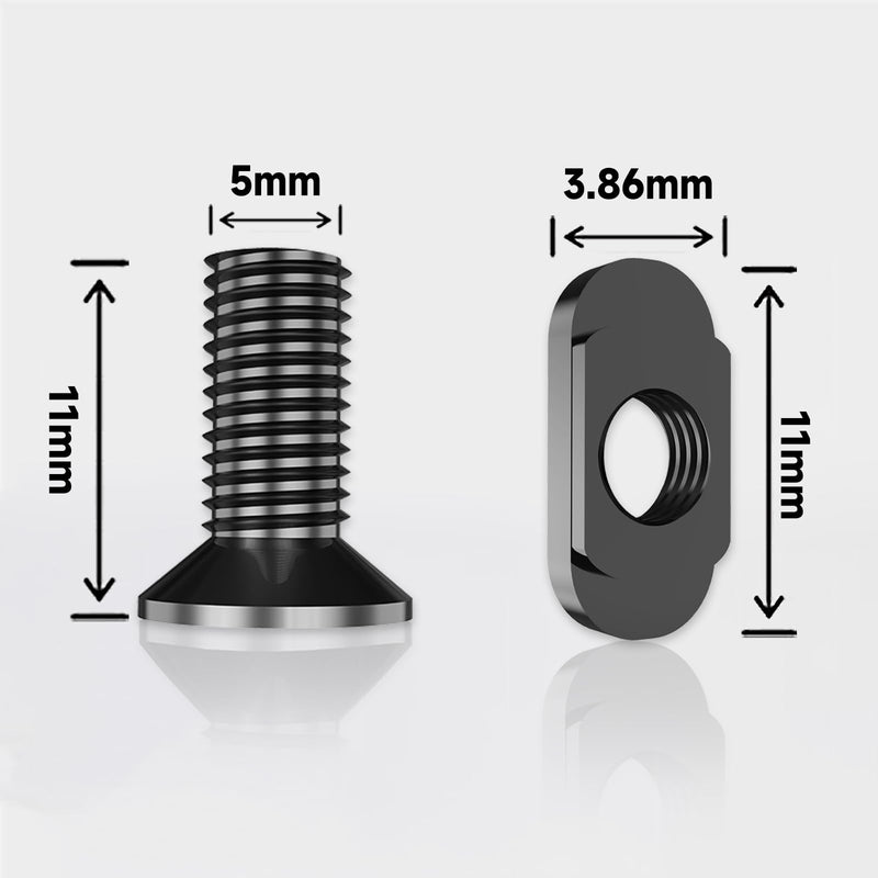 [Australia - AusPower] - 24 PCS Mlok Screws and Nuts Replacement Sets, M-Lok Rail Mount Screws & T-Nuts Accessories with Allen Wrench 