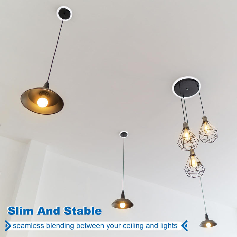 PATIKIL Goof Rings for 6-8" Inch Recessed Can Lighting Down Light, 8 Pcs Metal Goof Trim Rings Cover, Outer Diameter 8.62-inch, Inner Diameter 6.25-inch, Matte Finish White，Flush Mount 8.62" OD x 6.25" ID