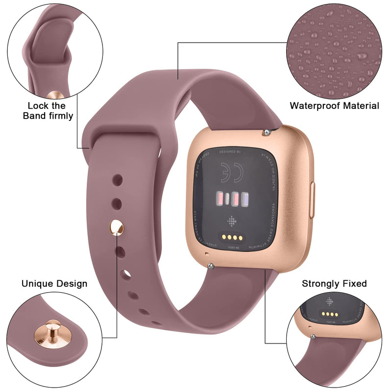 [Australia - AusPower] - Vancle Silicone Bands Compatible with fitbit versa 2 watch bands women men, Soft Breathable Sport Replacement Wristbands for Fitbit Versa 2 / Fitbit Versa/Versa Lite/Versa SE Smoke Purple 